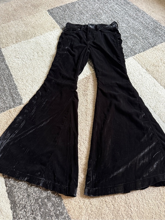 Wrangler Retro Pants - Wrangler Retro Black Velvet Flared Bell Bottom Pants- 26 x 32